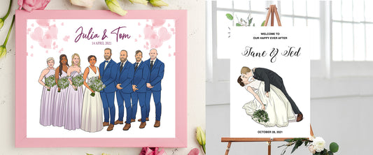 Custom Wedding Portrait Illustration