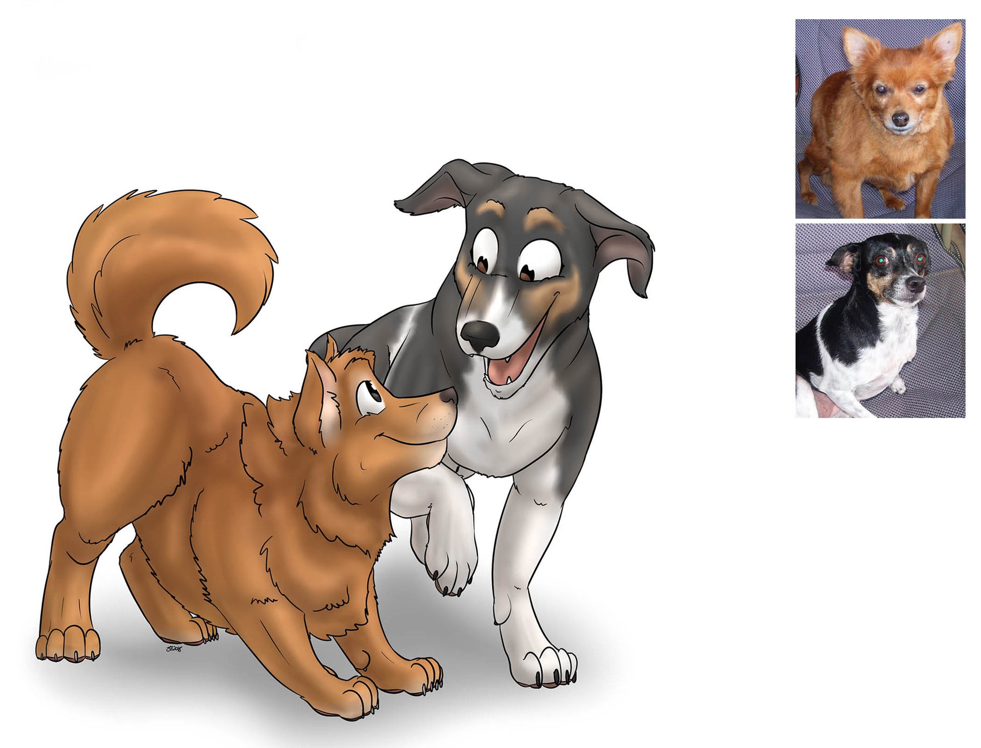 Custom Pet Portrait - Cool Gift For Animal Lovers - Cartoon Caricature Dog Cat Horse Rabbit - Hand drawn from photos - Make Me A Comic Ltd