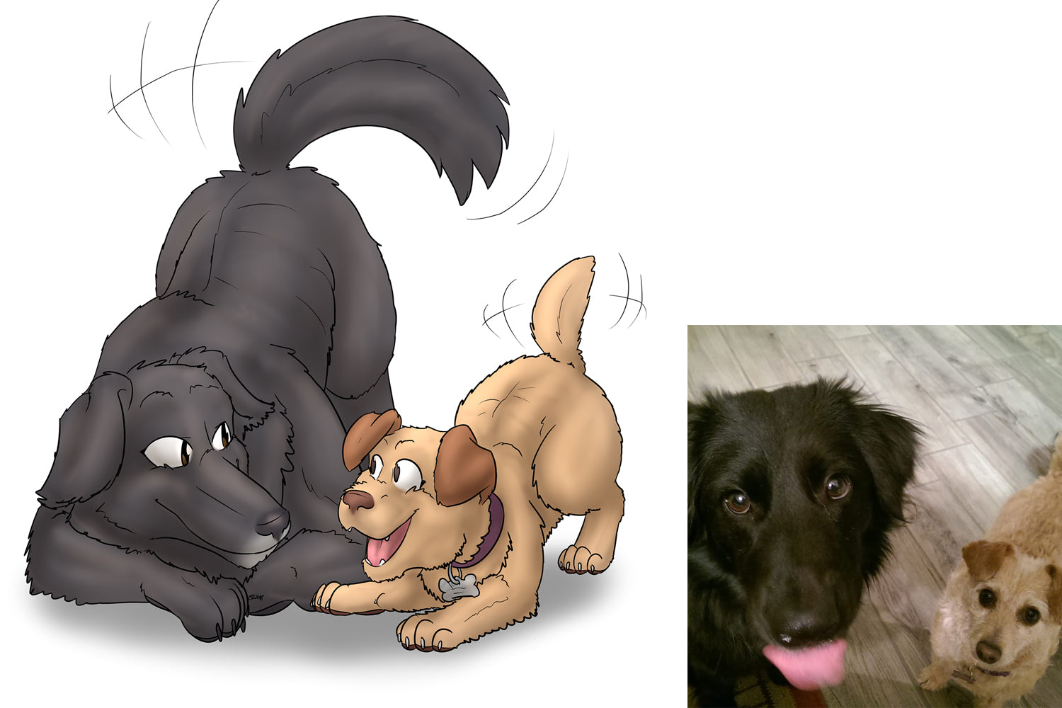 Custom Pet Portrait - Cool Gift For Animal Lovers - Cartoon Caricature Dog Cat Horse Rabbit - Hand drawn from photos - Make Me A Comic Ltd