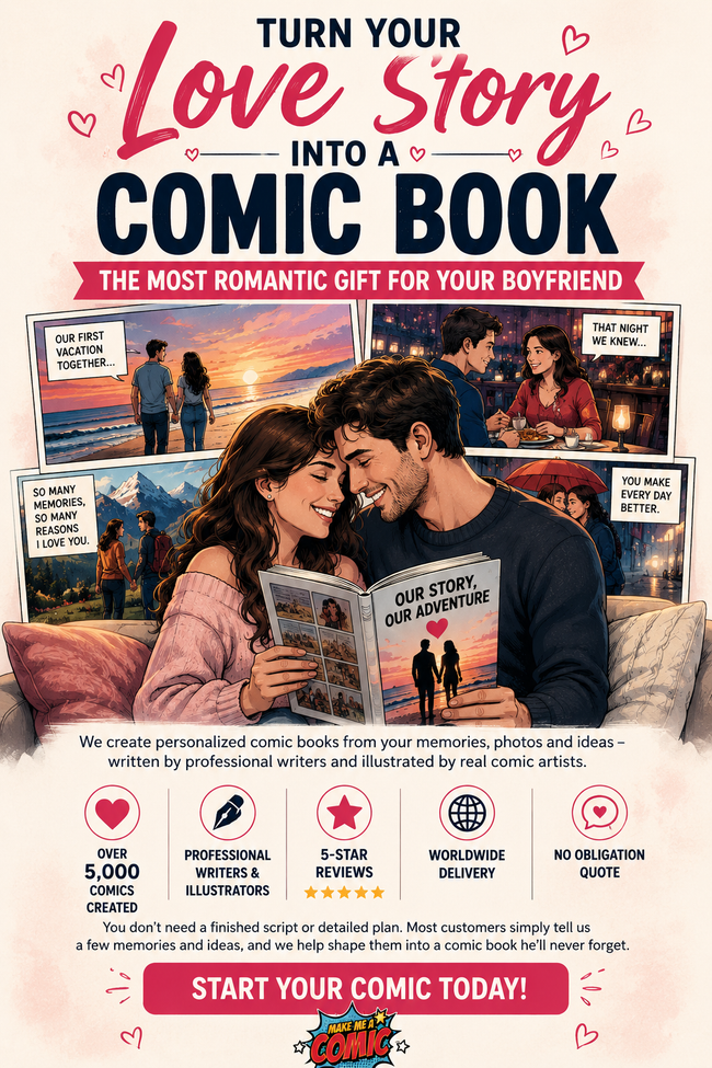  Personalized Comic Book for Boyfriend or Husband 