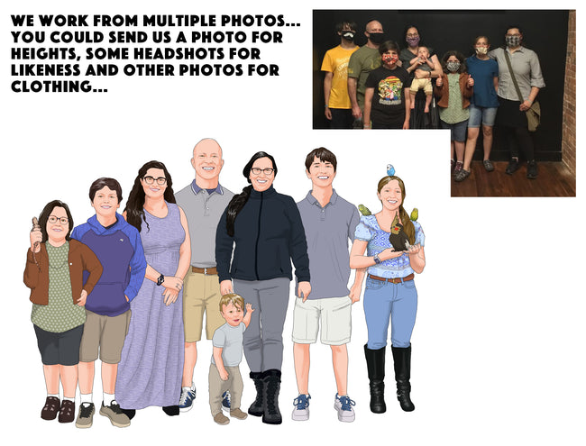  custom family portrait from photo 