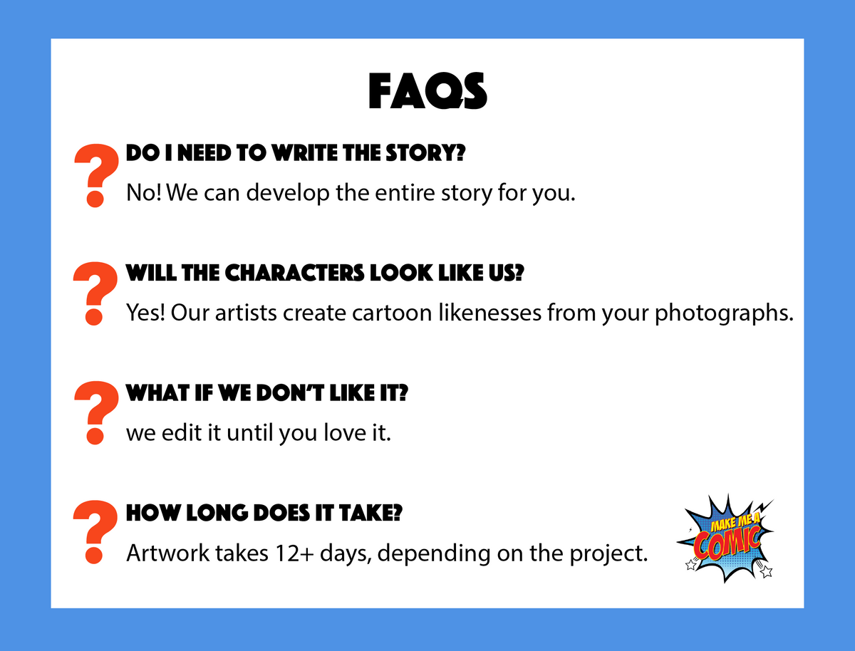 Turn your story into a fully illustrated custom comic book - Make Me A Comic Ltd