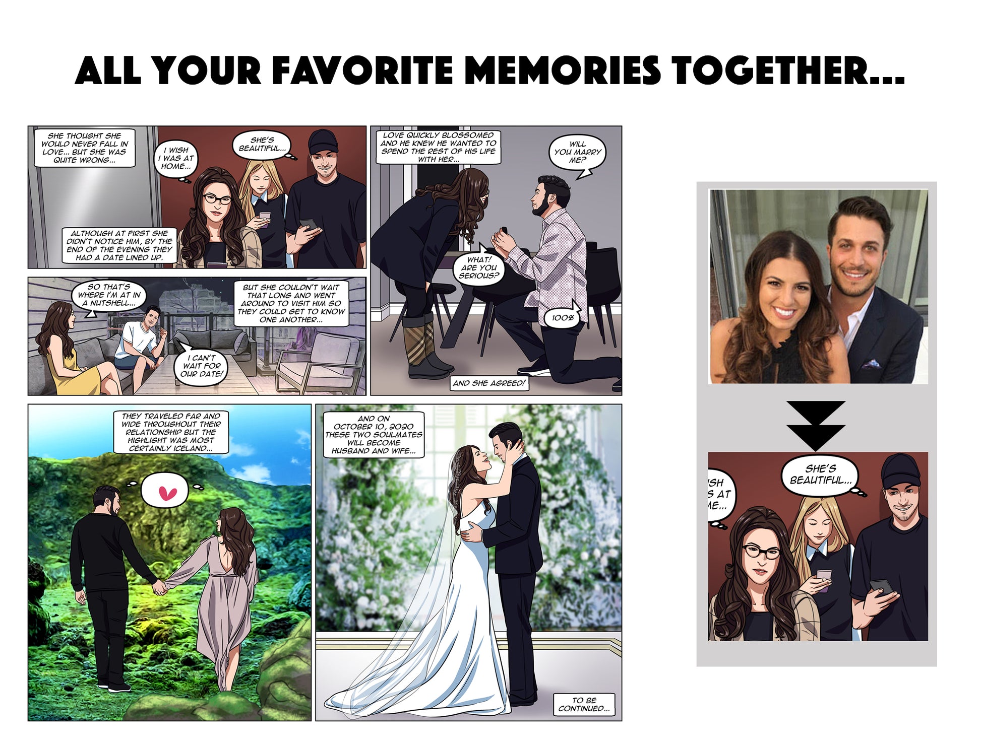 Custom Comic Strip - Turn Your Love Story Or Favorite Memories Into A Comic - Make Me A Comic Ltd