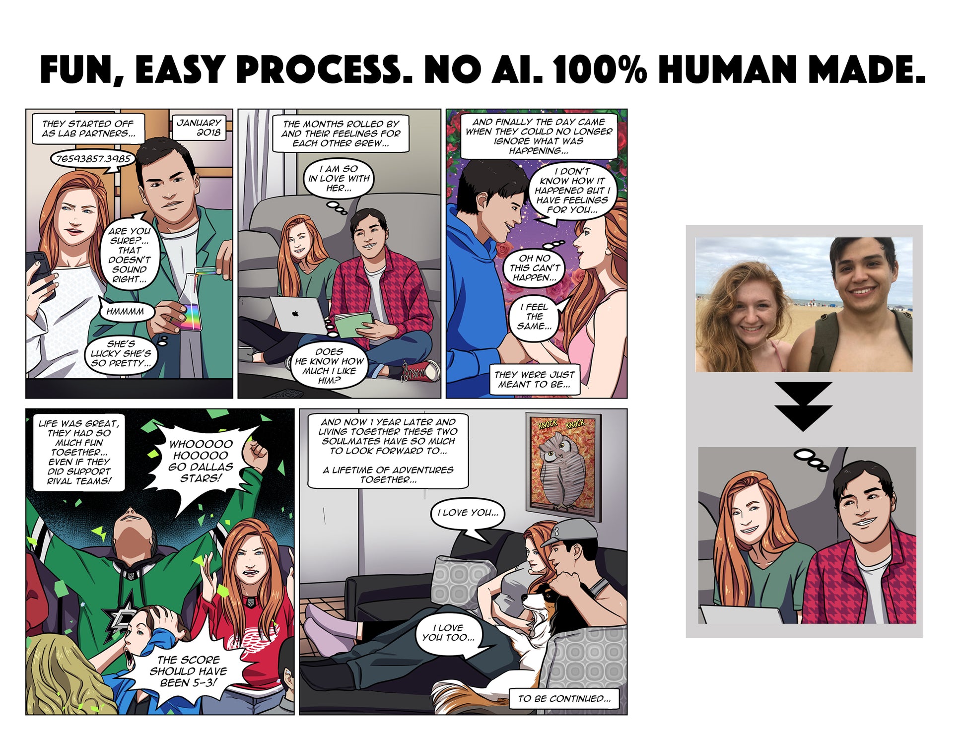 Custom Comic Strip - Turn Your Love Story Or Favorite Memories Into A Comic - Make Me A Comic Ltd