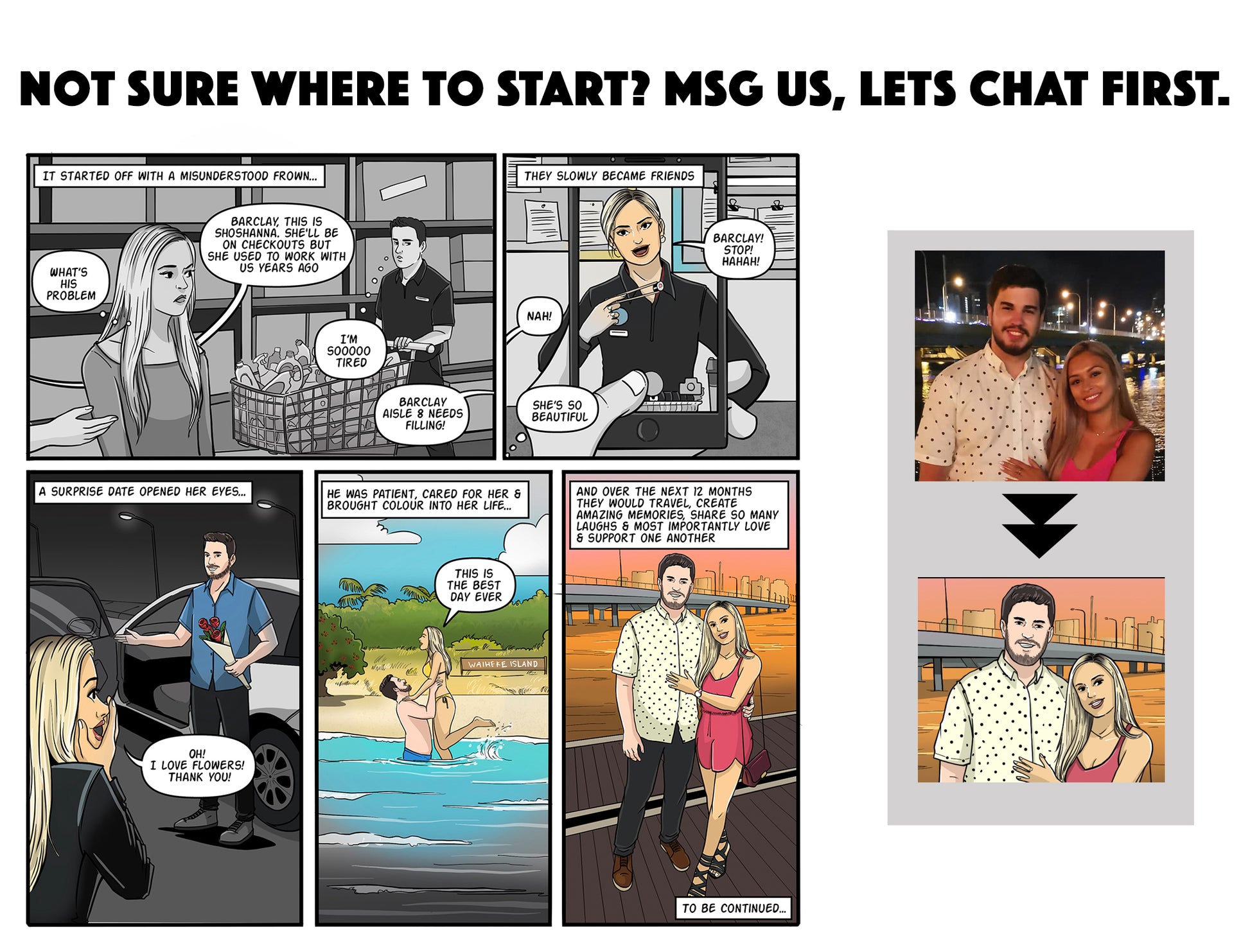 Custom Comic Strip - Turn Your Love Story Or Favorite Memories Into A Comic - Make Me A Comic Ltd