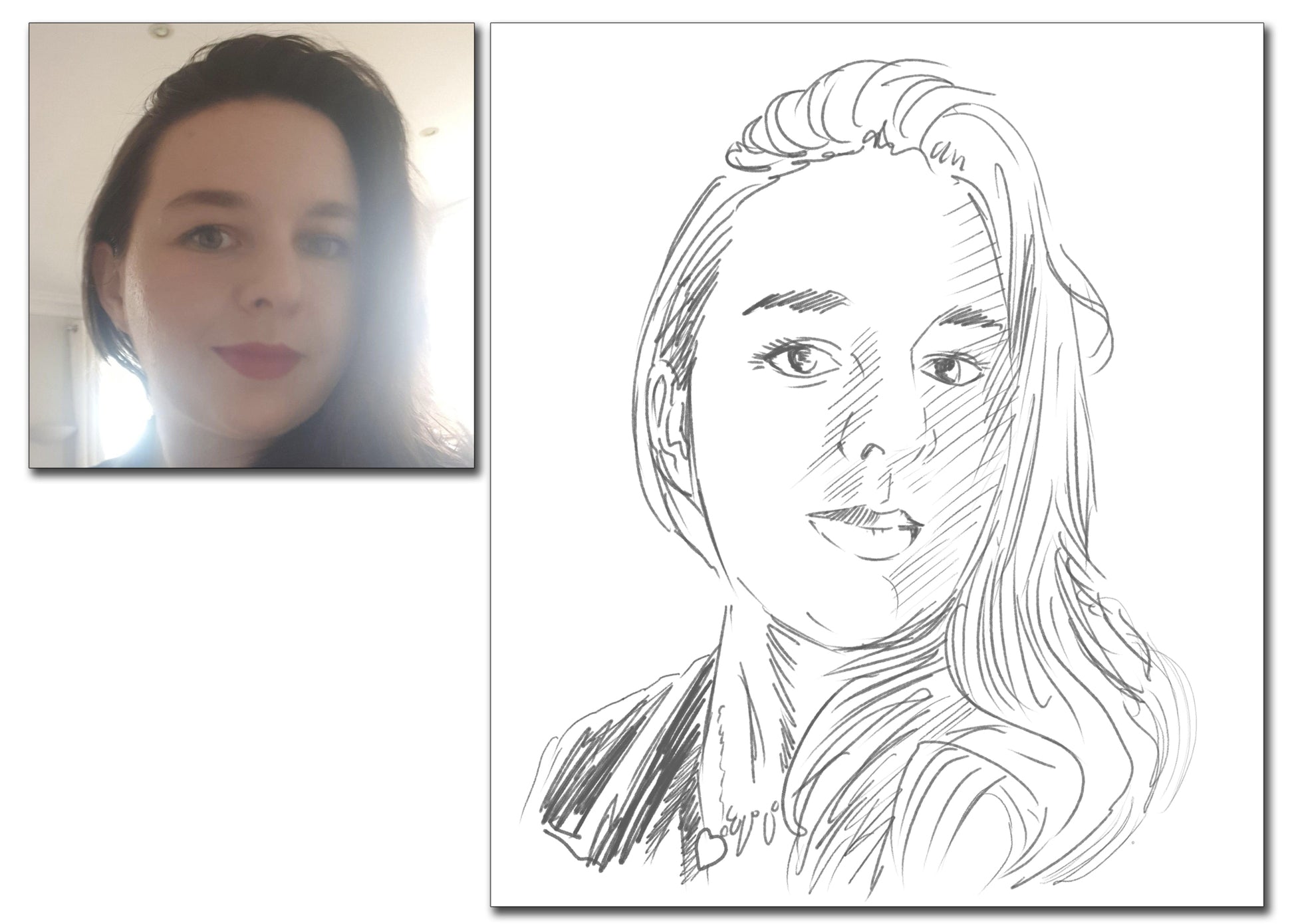 Hand Drawn Digital People Portrait Sketch - Custom Made Caricature Drawing From Photo - Make Me A Comic Ltd