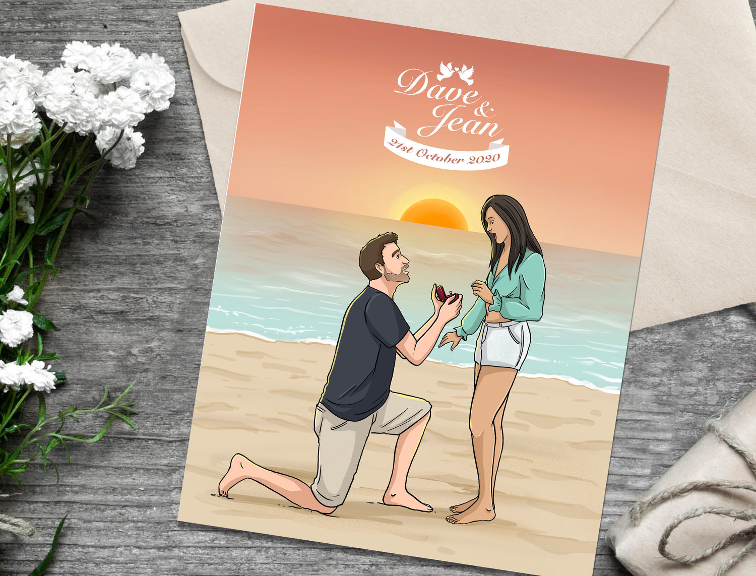 Save The Date - Wedding Invitation -  Engagement Party - Proposal Gift - Make Me A Comic Ltd